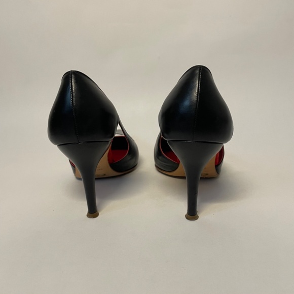 Dolce & Gabbana Black + White Leather Pointed Pumps, Size 36.5 Heels (US 6 ) - Picture 6 of 8